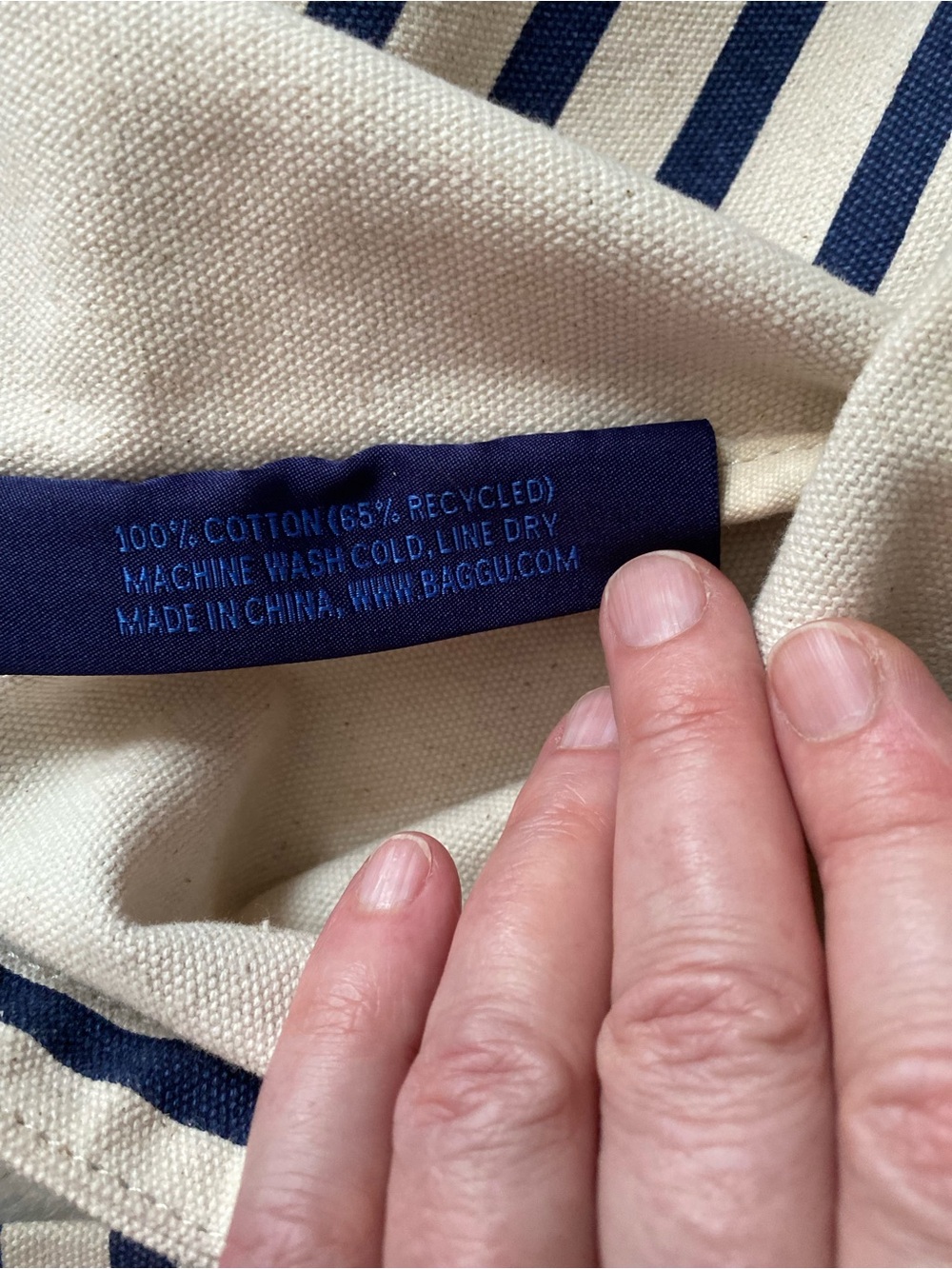 Baggu stripped Duck canvas tote/crossbody bag - Picture 10 of 14